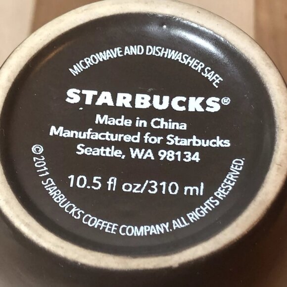 Starbucks Brown Ceramic Mug 10.5 fl oz Microwave & Dishwasher Safe Coffee Tea Cu - Picture 5 of 5